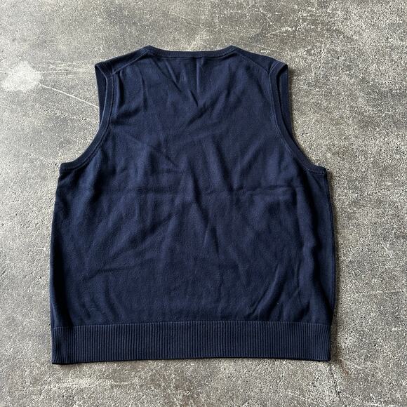 J. Crew Sweater Vest Mens L Blue V Neck Pullover Minimalist Preppy Sleeveless - Picture 4 of 8